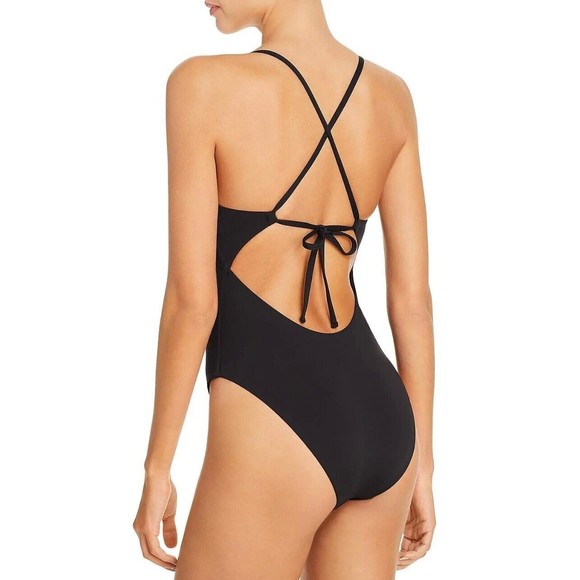 NWT Aqua Swim Women's Sz XS Three-Ring Plunge One Piece Swimsuit - Picture 2 of 9